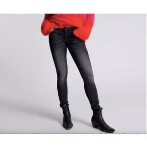 One Teaspoon Freebirds Low Waist Stretch Skinny Denim Jeans Black Plus Size 16